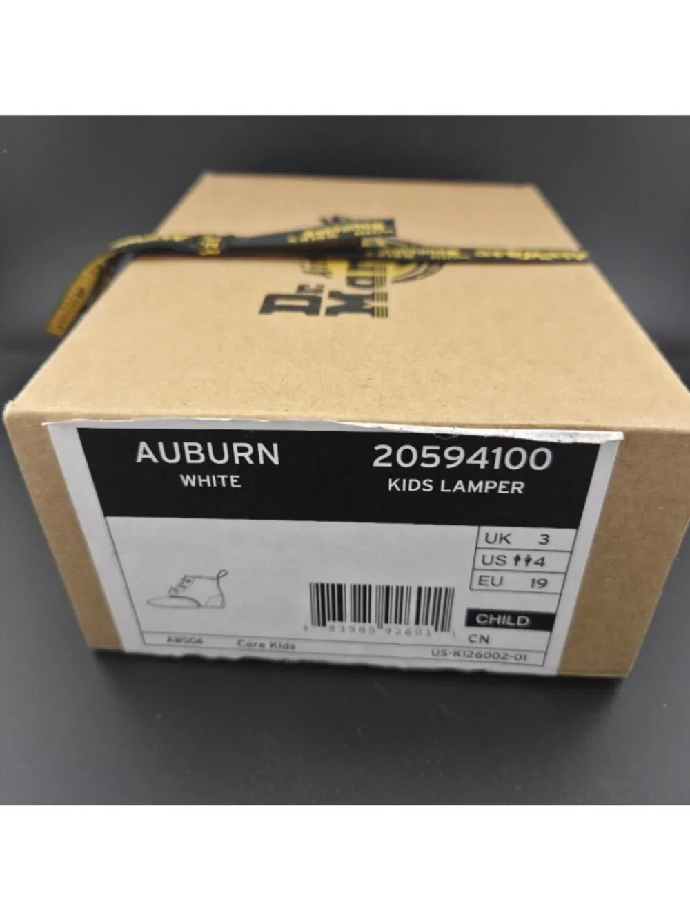 Dr Martens Newborn 1460 Auburn White Leather Crib Booties 20594100 US Size 4